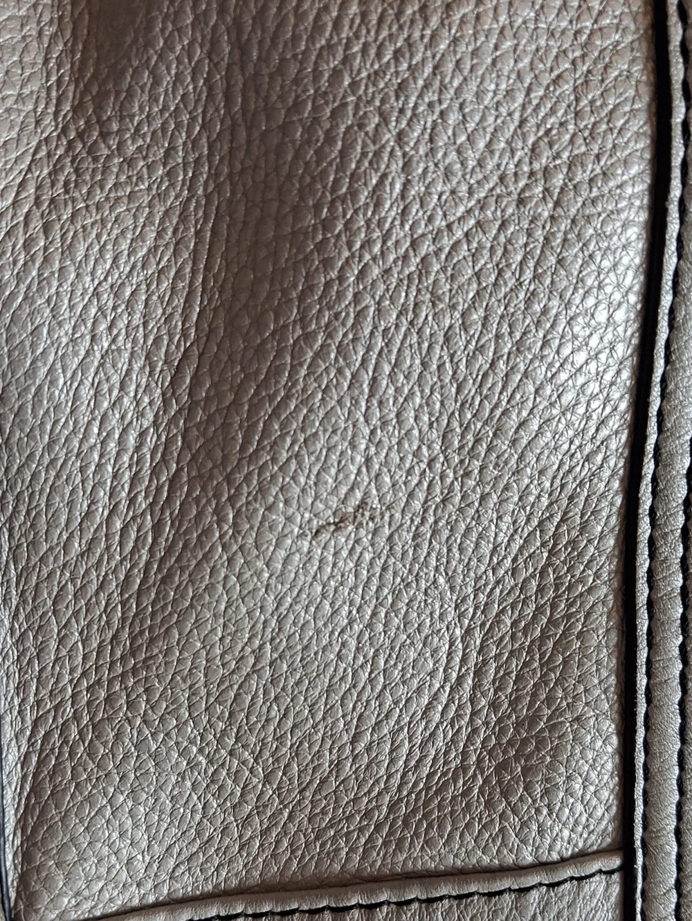 Reaction Kenneth Cole Taupe/Gray Pebbled Leather Slouchy Hobo Bag